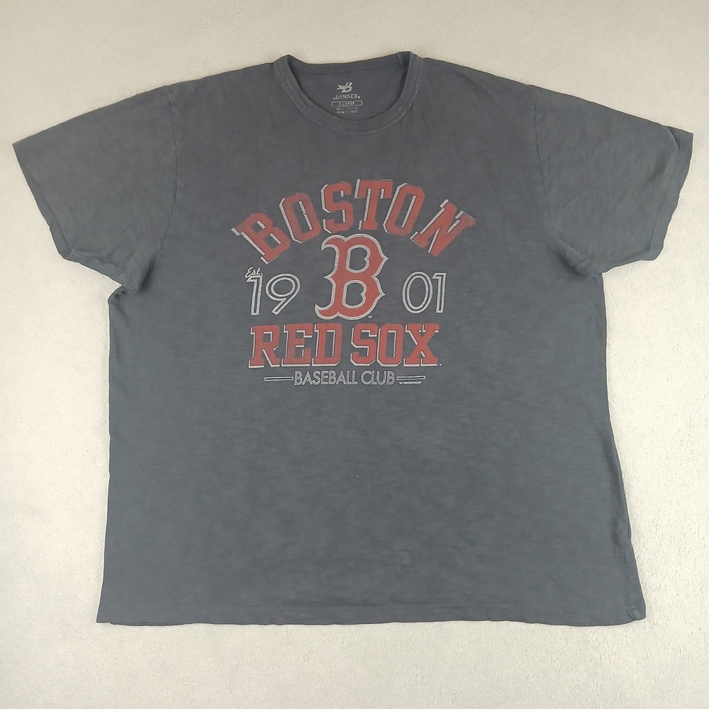 Banner Boston Red Sox Shirt Mens XL Baseball Club Graphic Tee Gray Peru